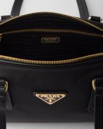 Re-Nylon and Leather Medium Top-Handle Bag With Padlock - Image 4